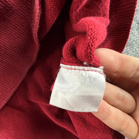 Lacoste Sweater Men Red V Neck Croc Logo Large Pullover Cotton Preppy Tennis - Picture 10 of 12